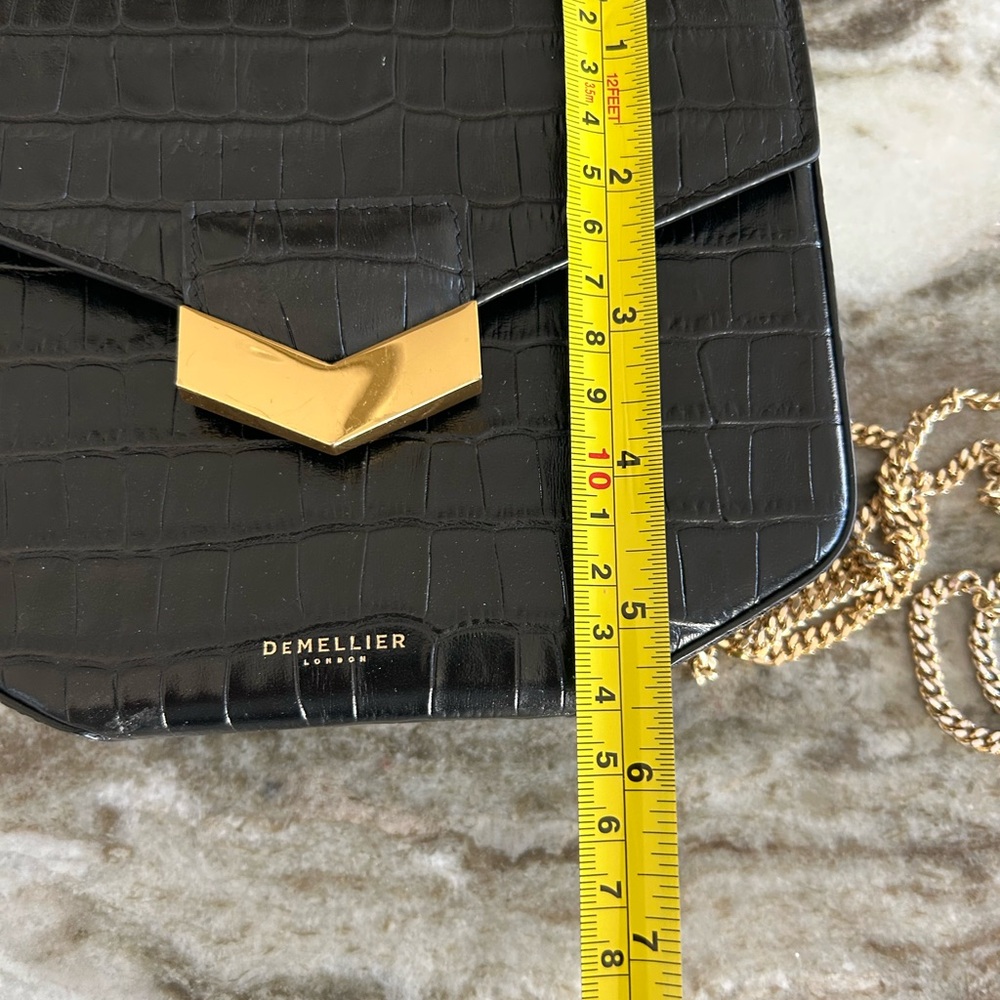 DeMellier Black Croc-Embossed Mini London Leather Bag - Picture 8 of 9